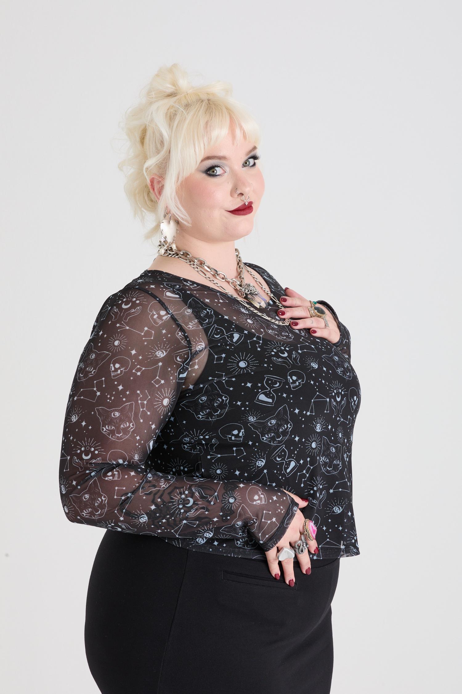 Psykiske katte Mesh Top