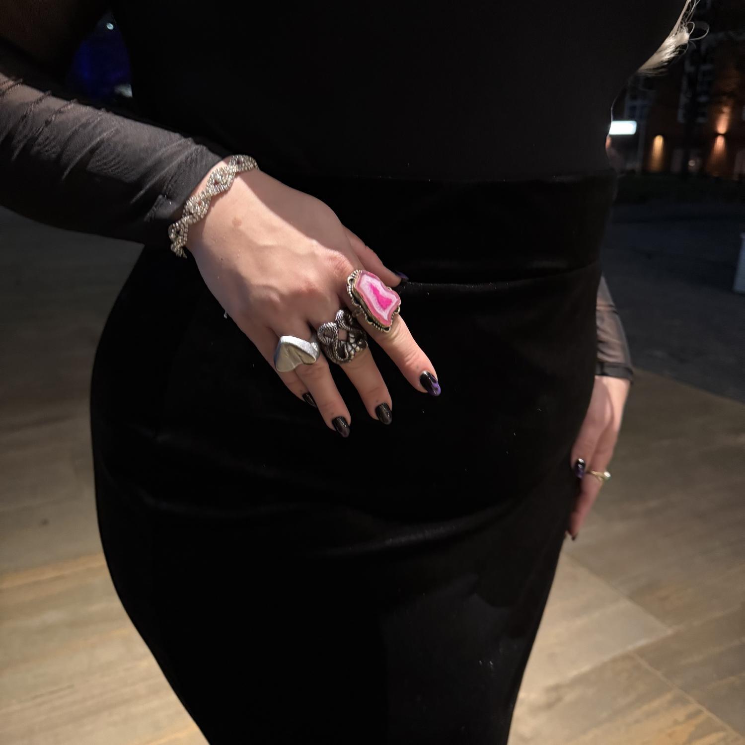 Havfruenederdel i fløjl - sort