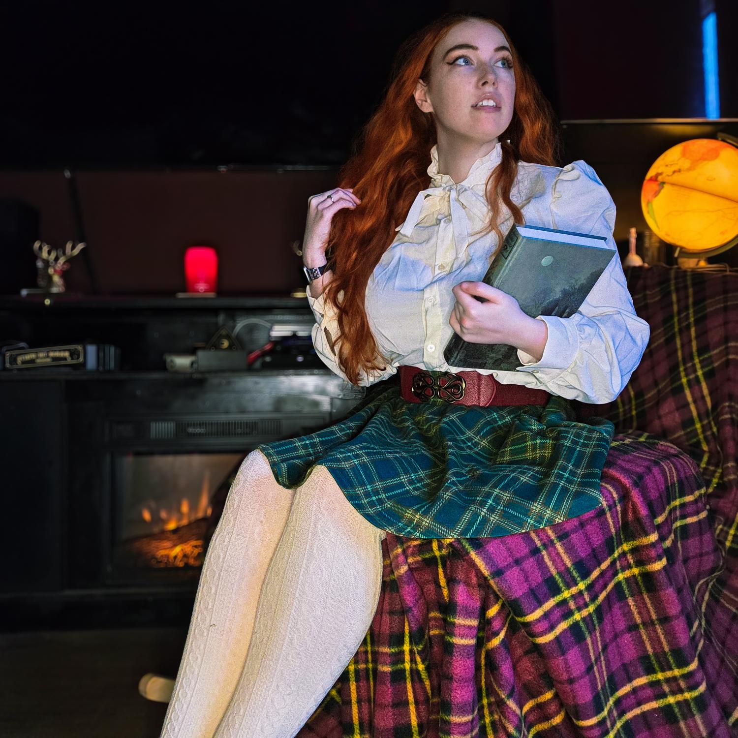 Plaid mini-flare nederdel - Glenfern