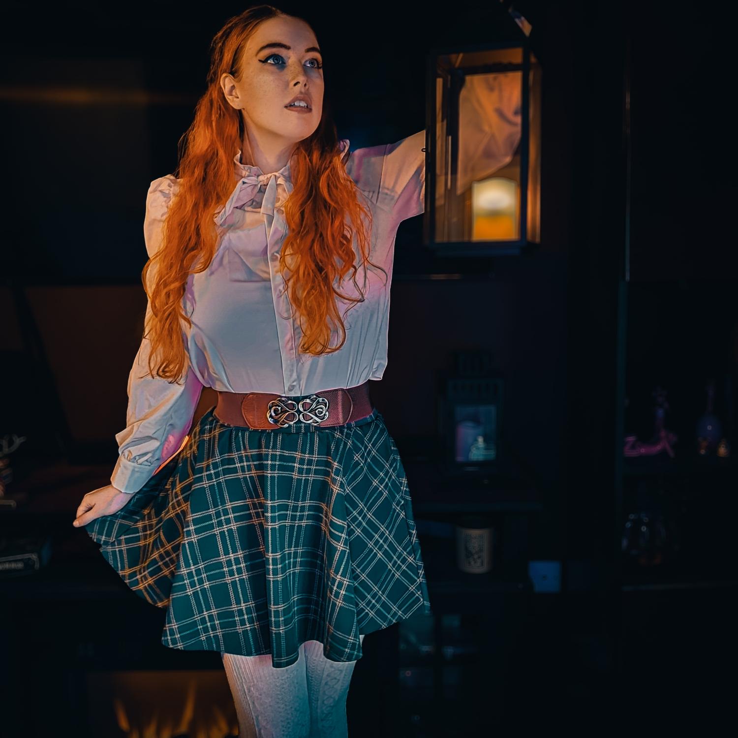 Plaid mini-flare nederdel - Glenfern