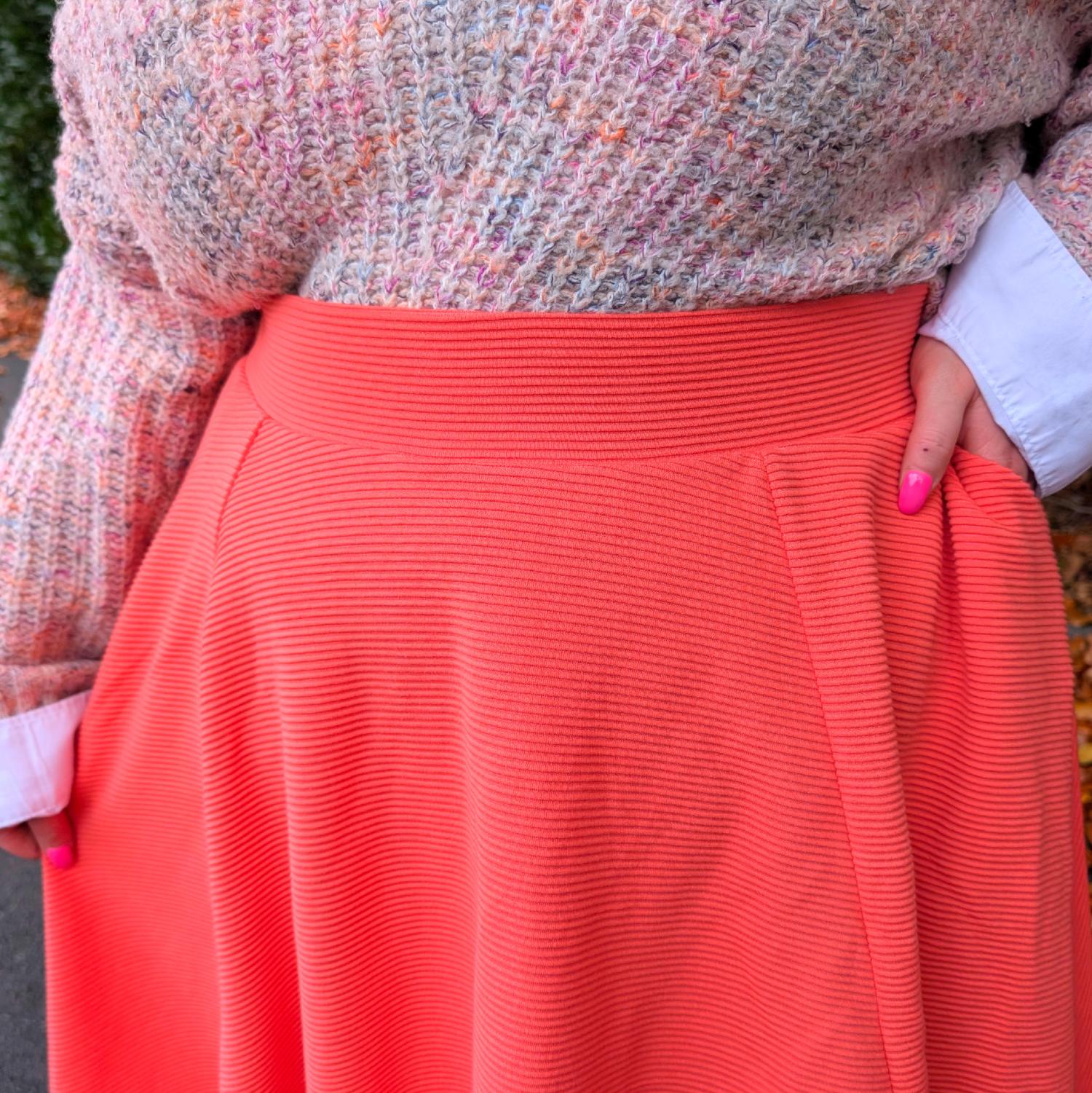 Ottoman Flare nederdel - Spiced Coral