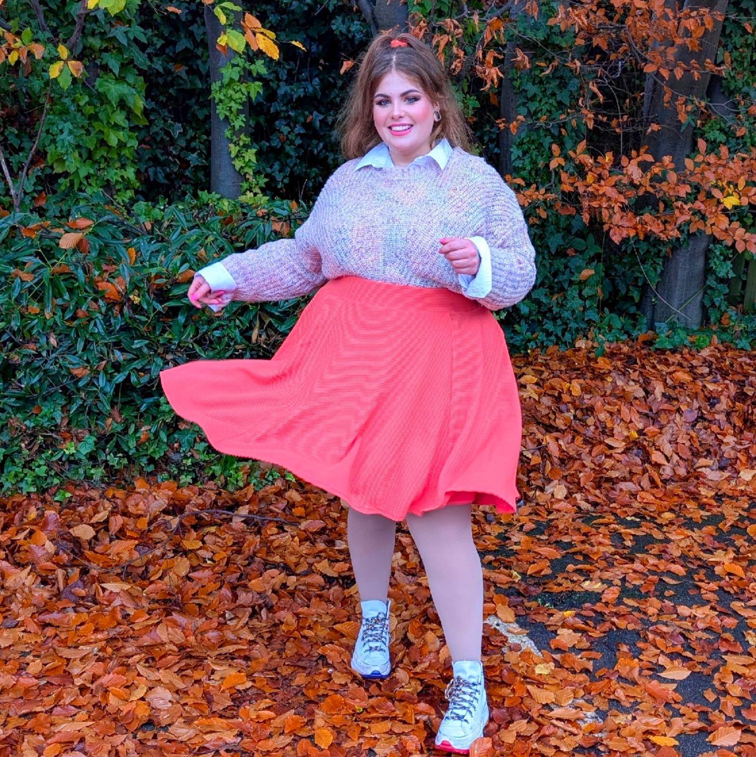 Ottoman Flare nederdel - Spiced Coral