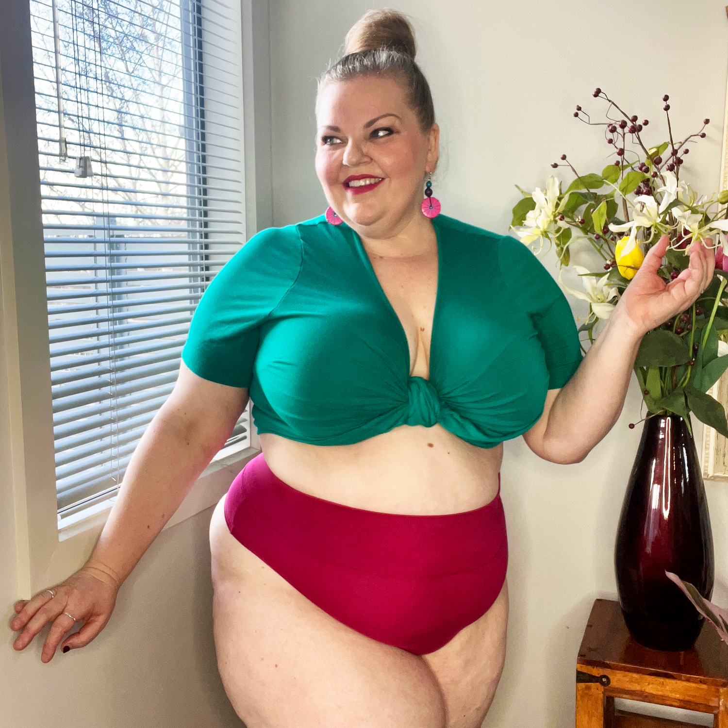 Frække knickers med høje ben i økologisk bomuld - Raspberry Pie