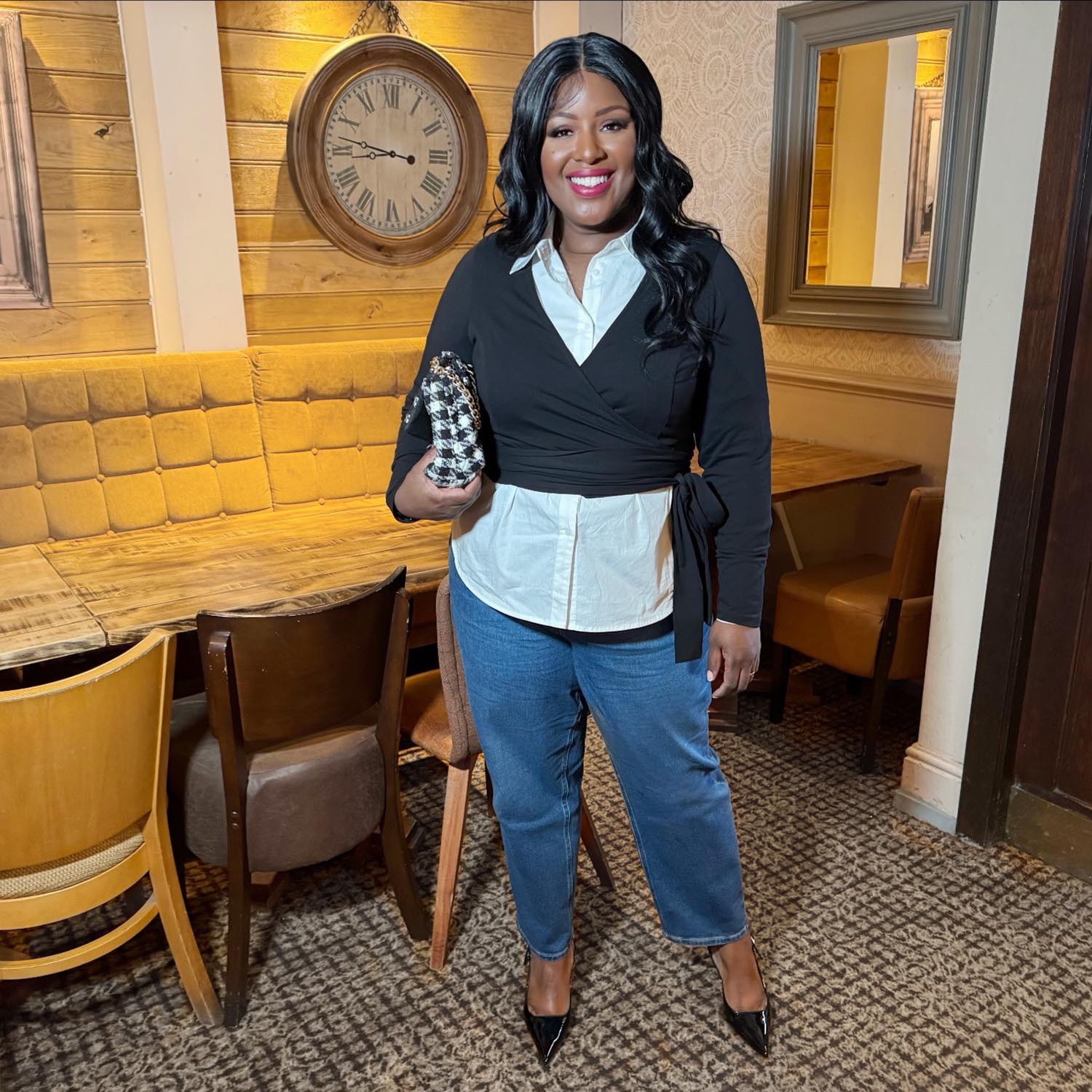 Wrap top i økologisk bomuld - sort