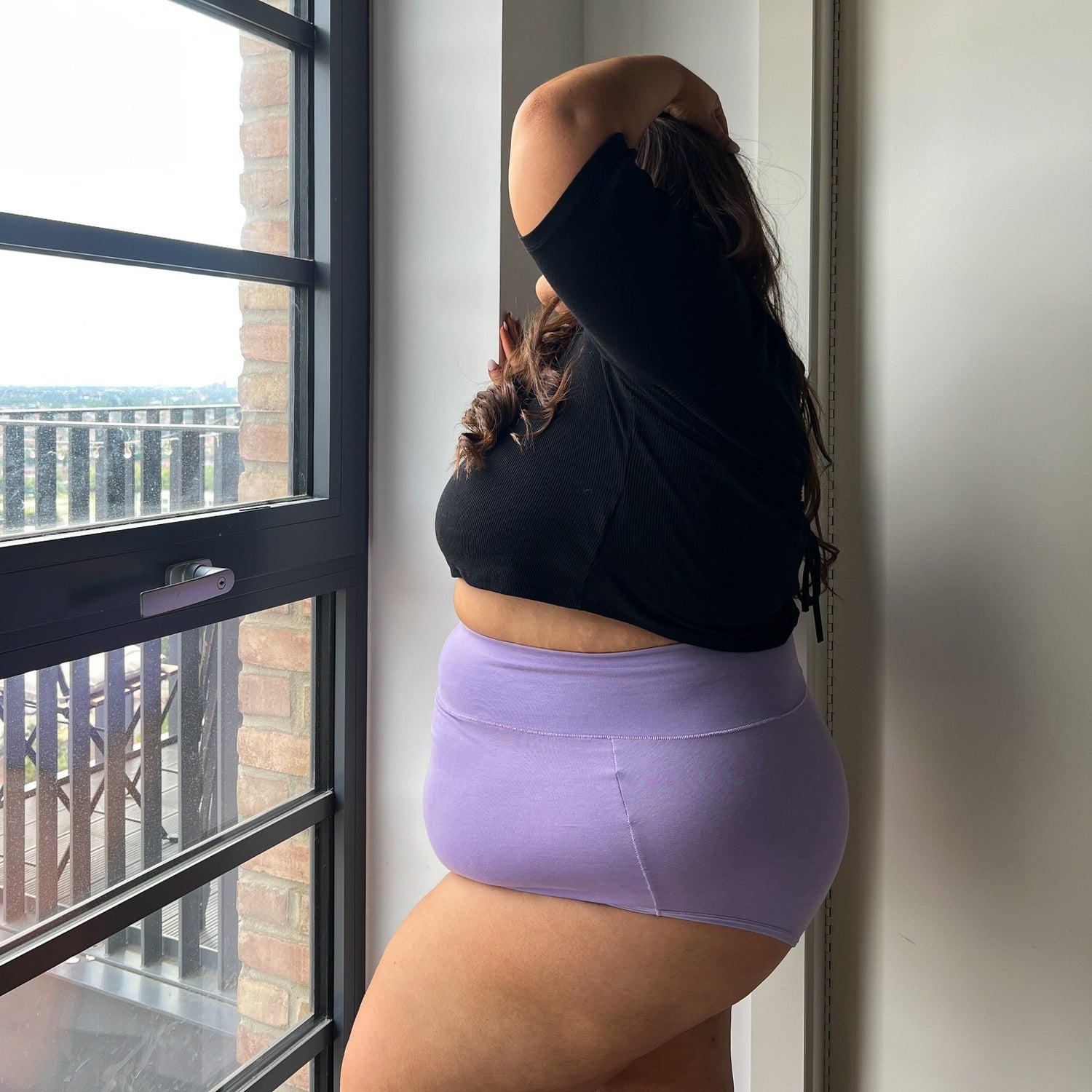 Super højtaljede knickers i økologisk bomuld - Cassis de Violet