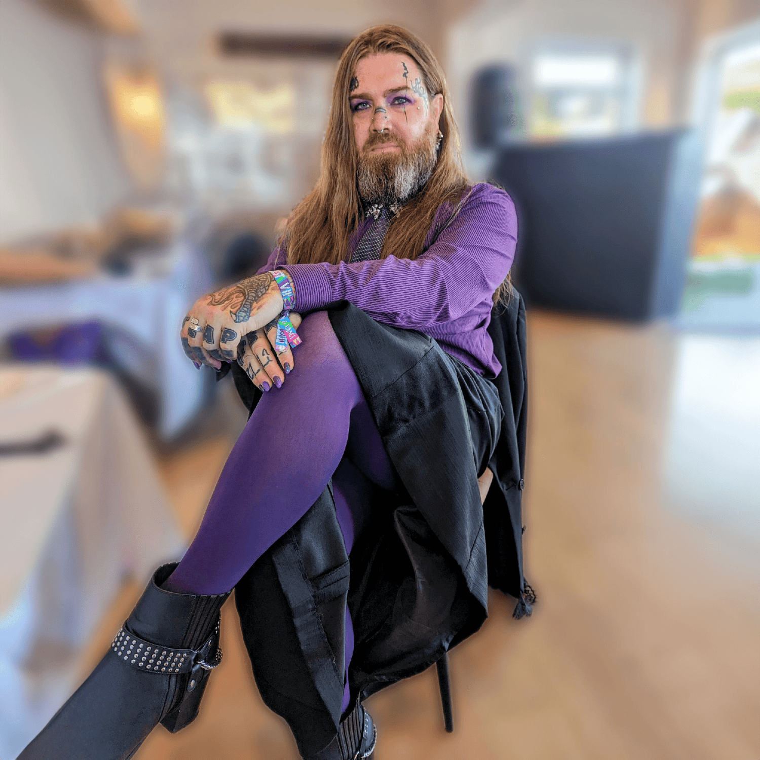 80 denier strømpebukser - Suffragette Purple