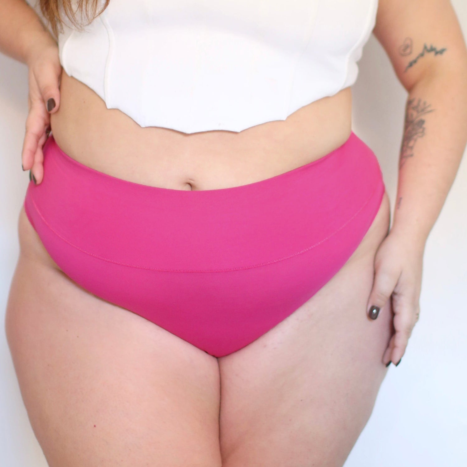 Knickers med superhøje ben i økologisk bomuld - Barbara