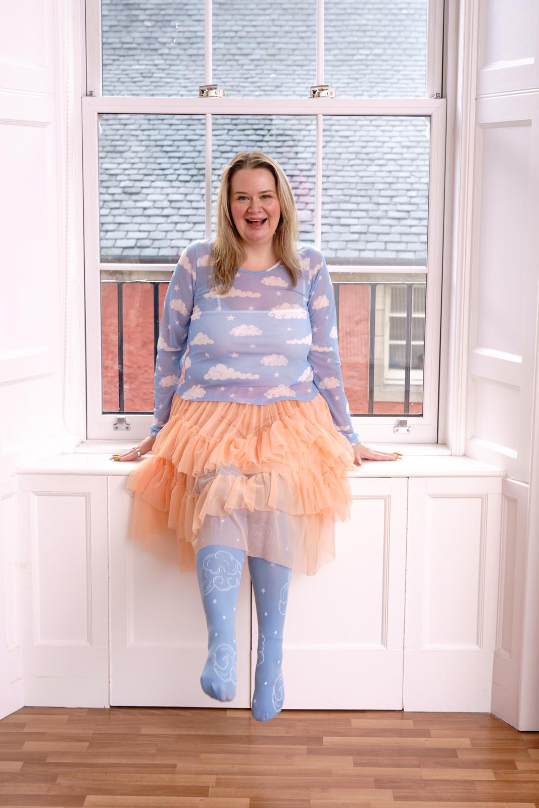 Nederdel i mesh - Peach Mousse