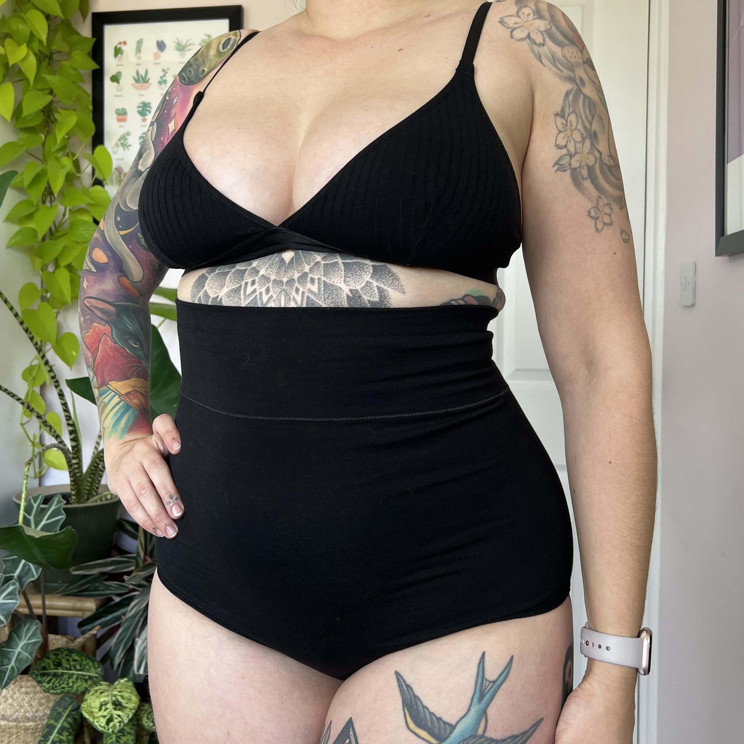 Super High Waist Knickers - 3 par i sort