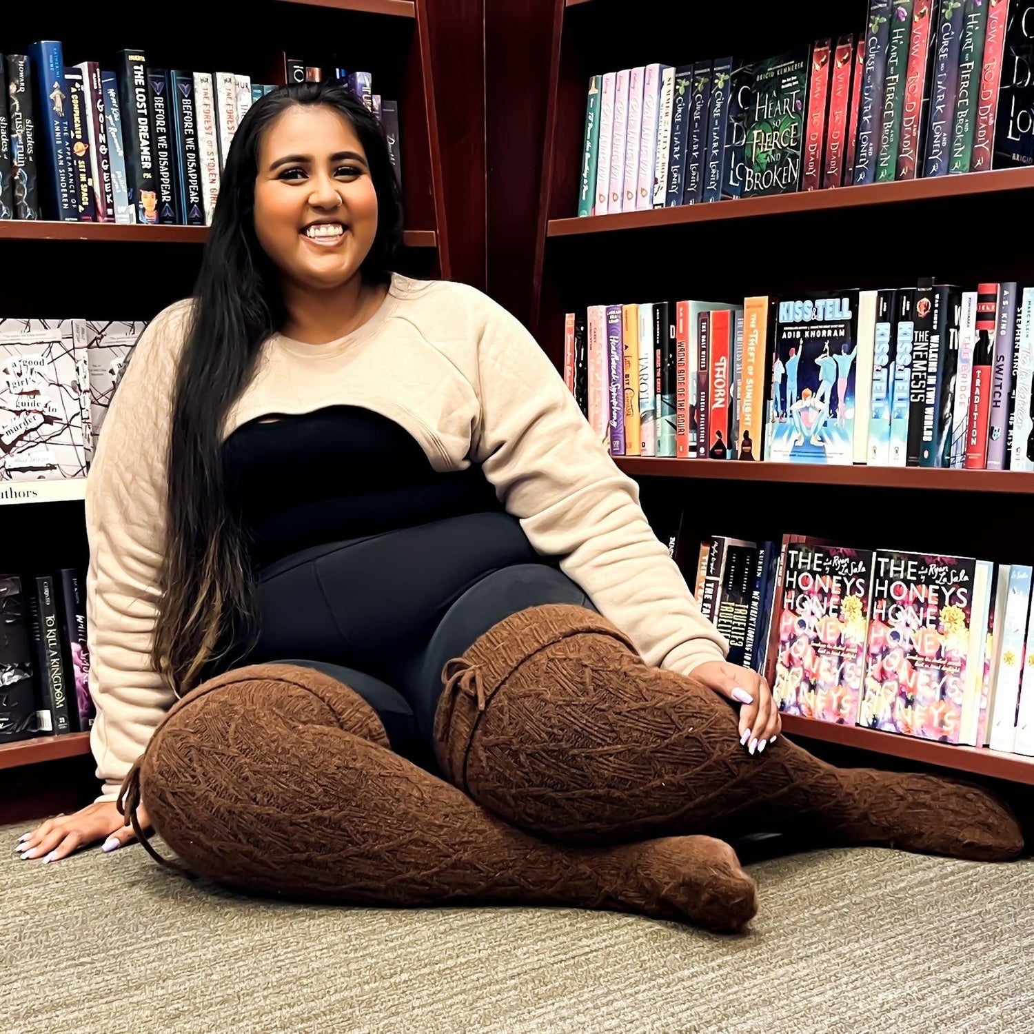 Lårhøje sokker - varm chokolade