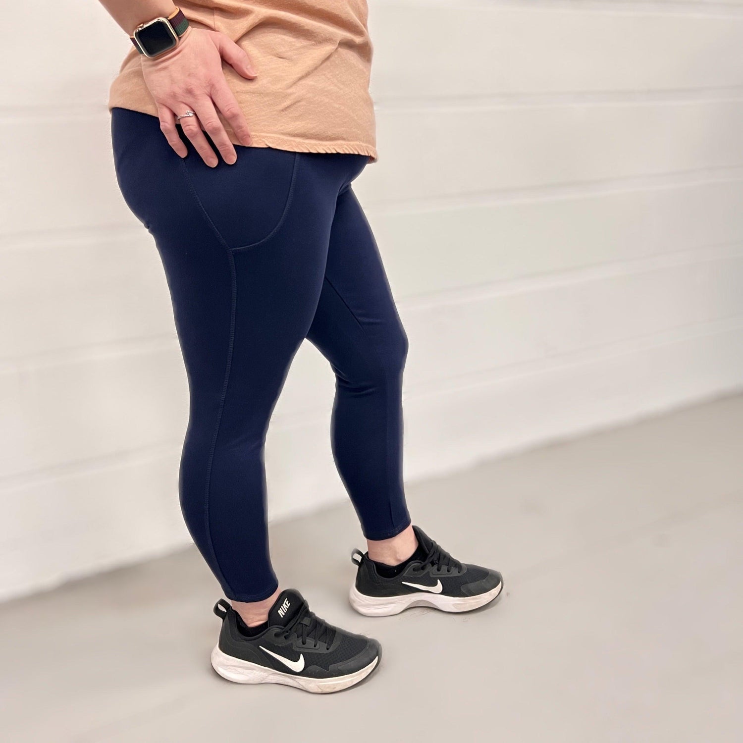 Squat Proof korte leggings - marineblå