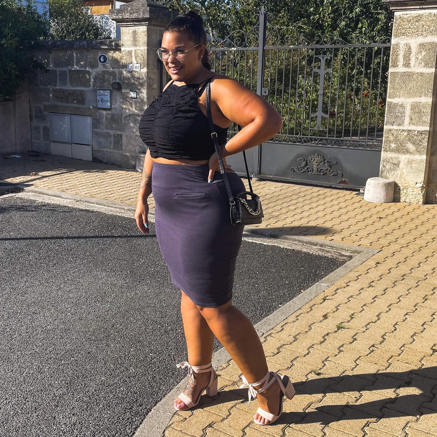 Blyantnederdel - skifergrå