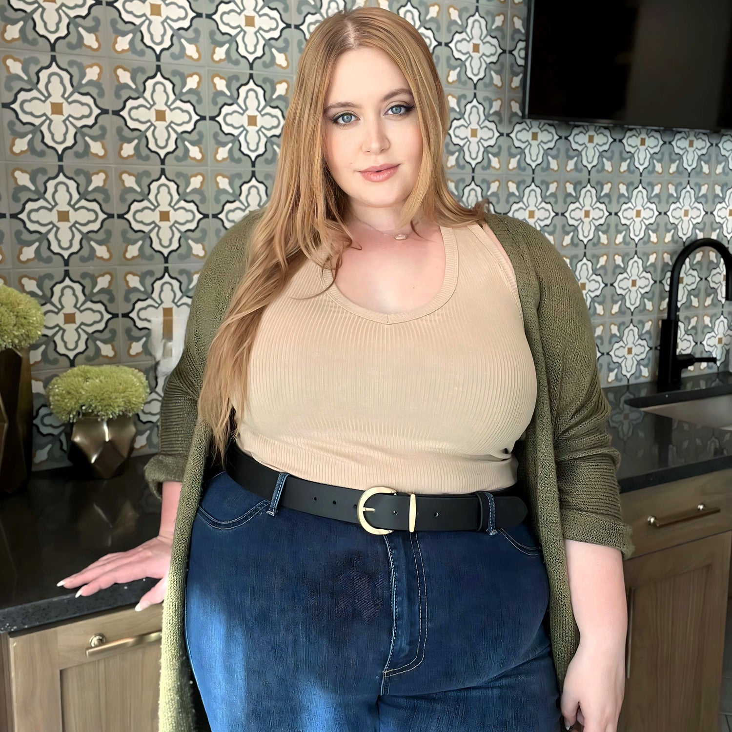 Cinturón de cuero vegano - Oro