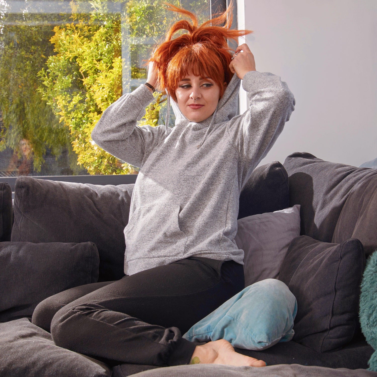 Sudadera con capucha - Marga gris