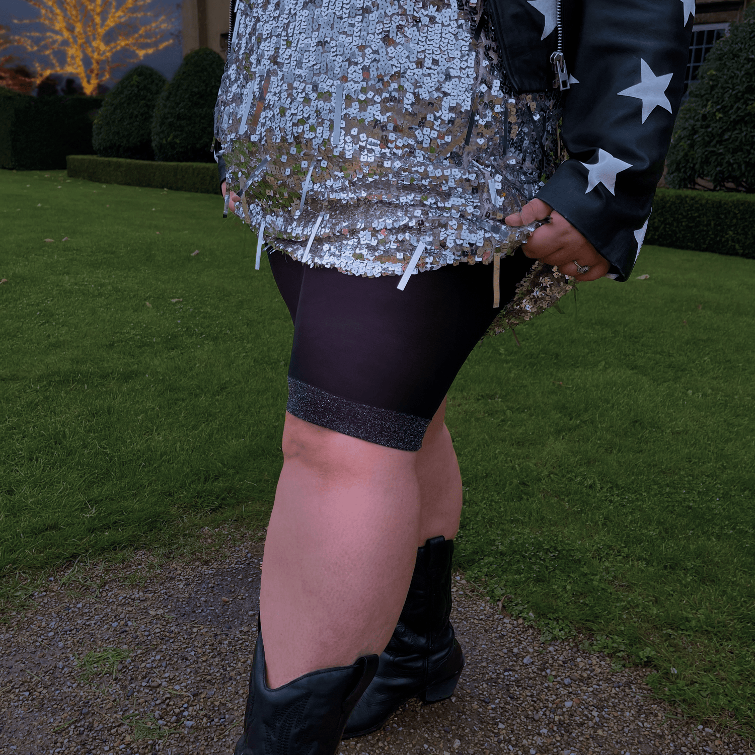 Christmas Chub Rub Lurex Shorts - Black