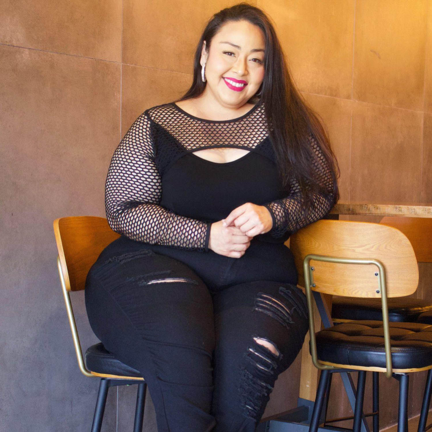 Top de rejilla - Alanis - Negro