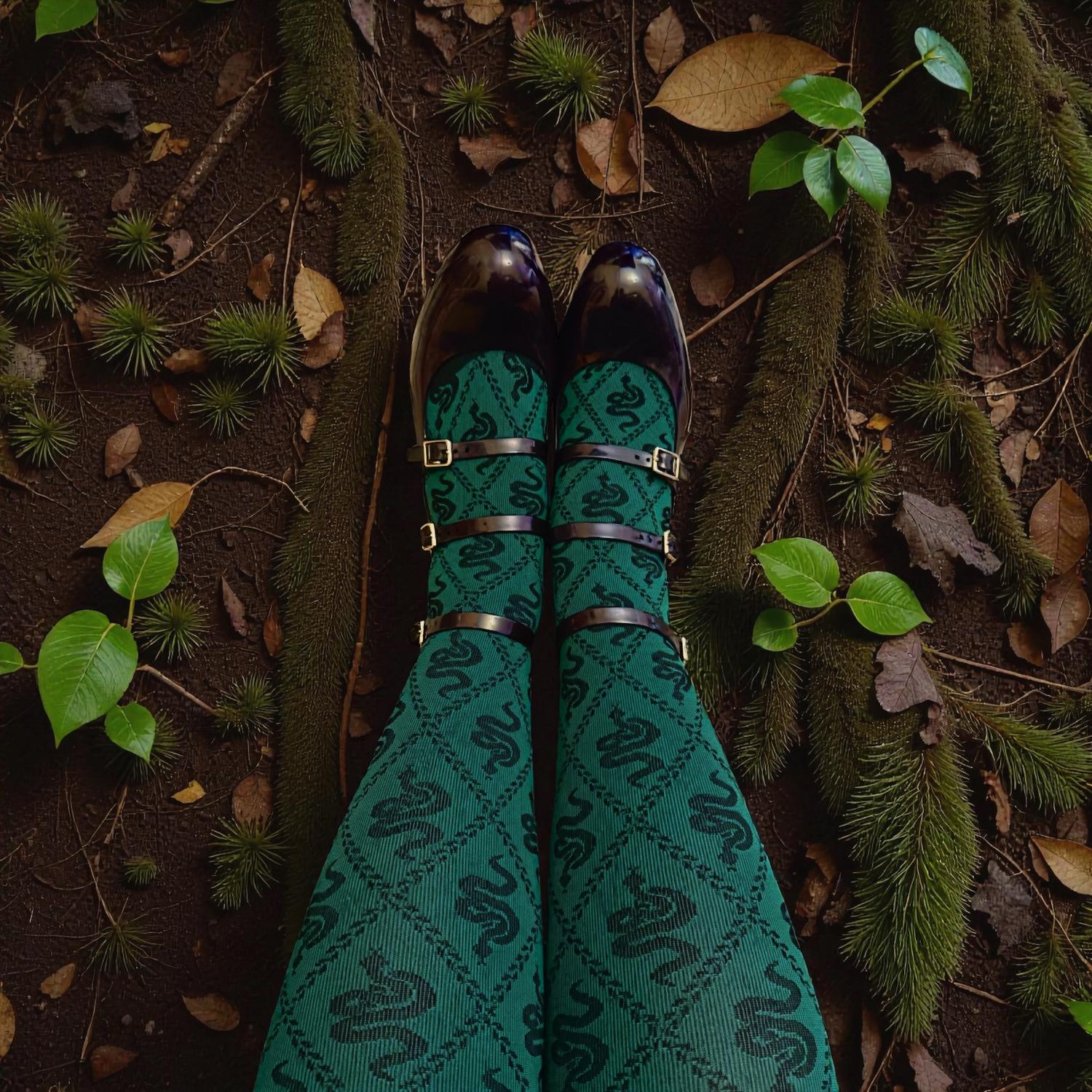 Mallas opacas 80 deniers - Corra Snakes - Verde follaje