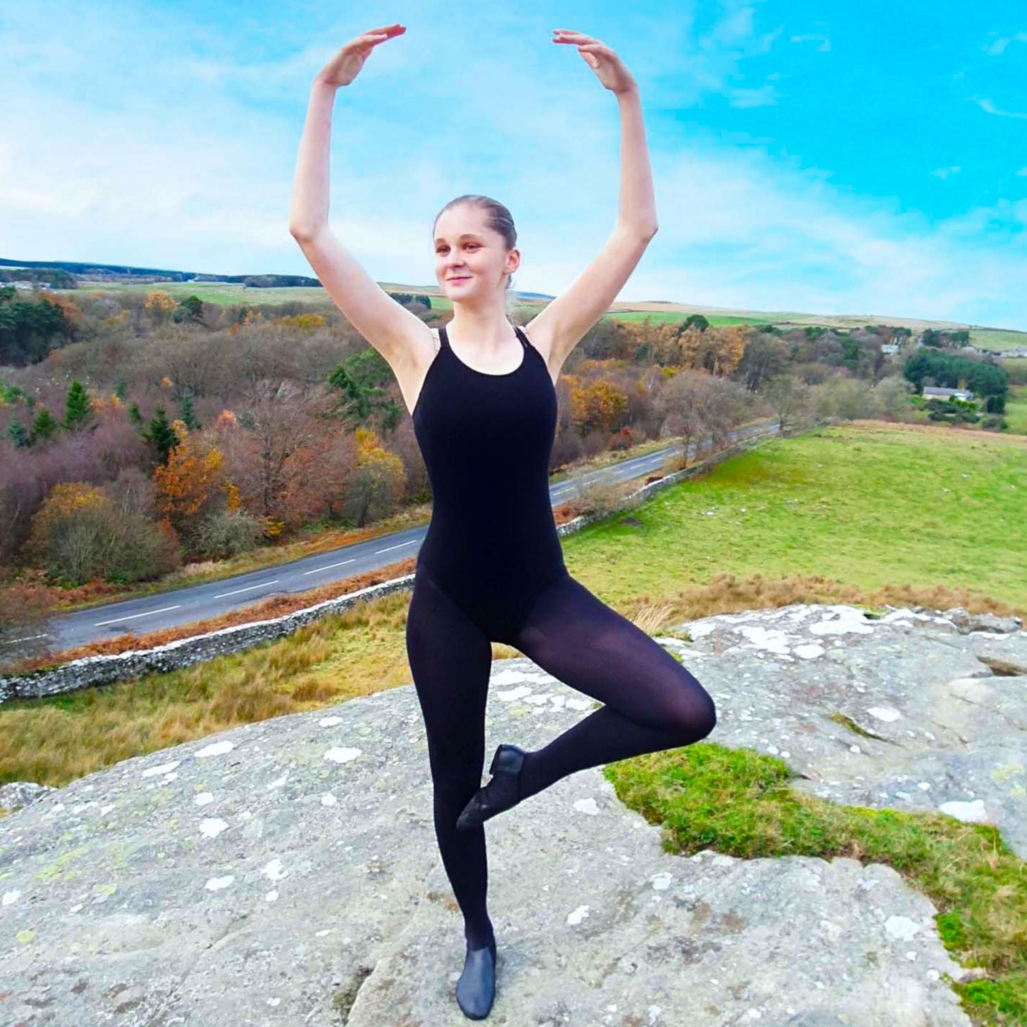 Mallas de danza convertibles para preadolescentes - Negro