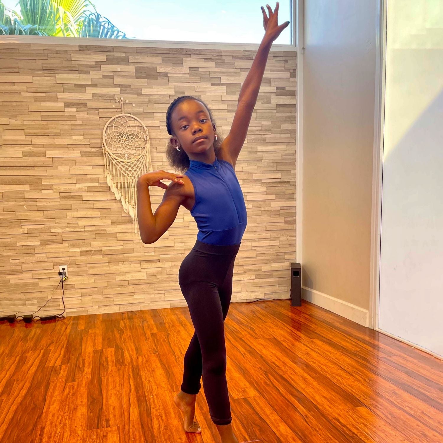 Mallas de danza convertibles para preadolescentes - Negro