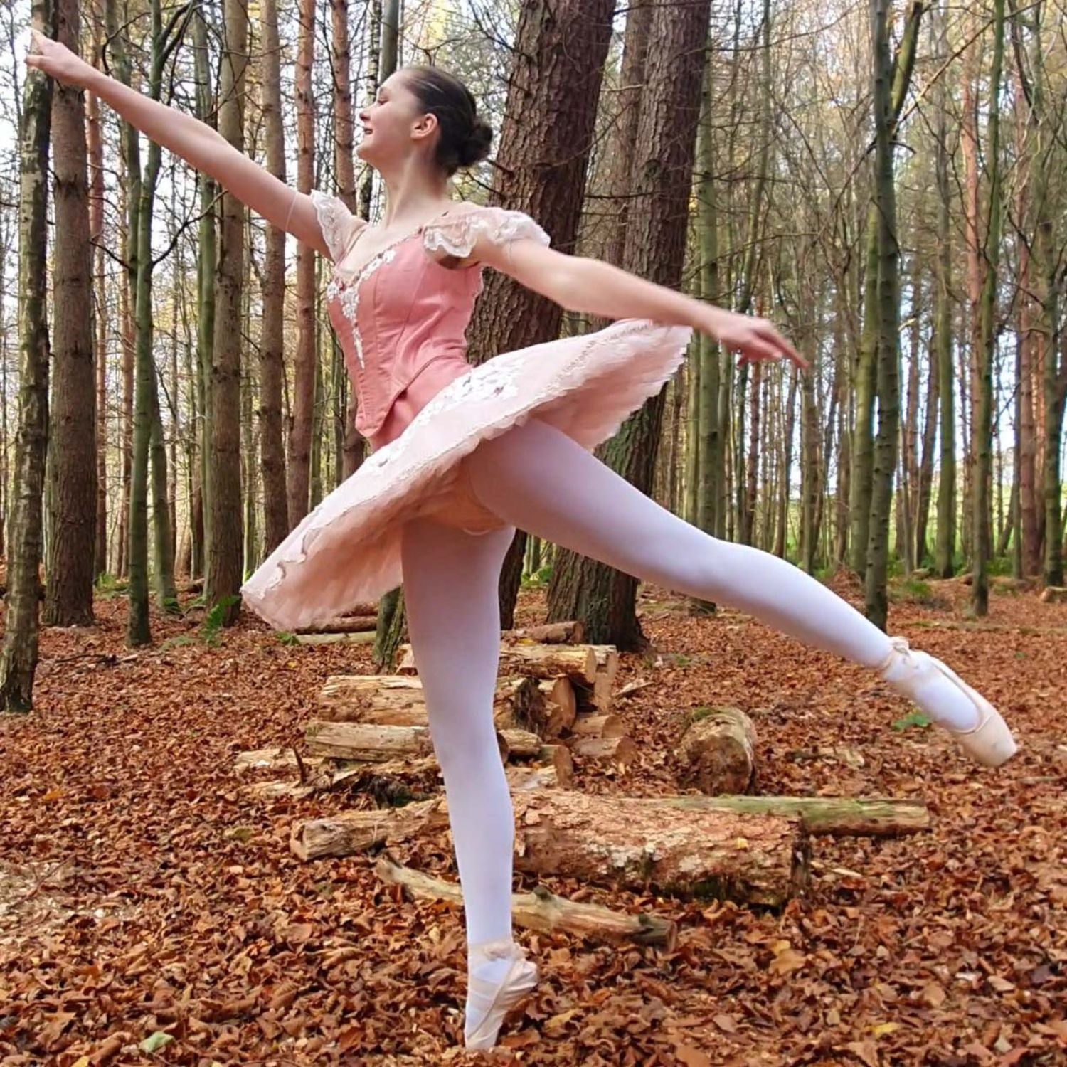 Mallas de danza convertibles para preadolescentes - Blanco