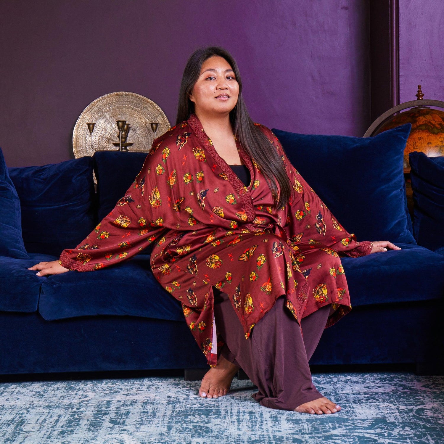 Albornoz de satén - Fortune