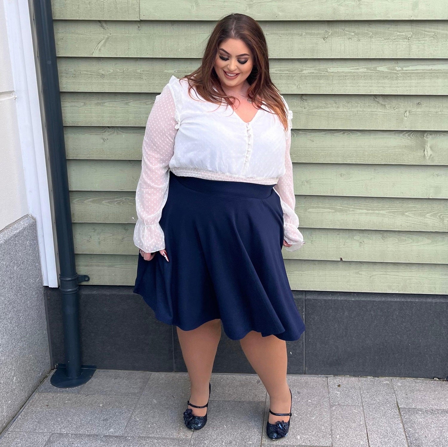 Falda Flare - Azul marino