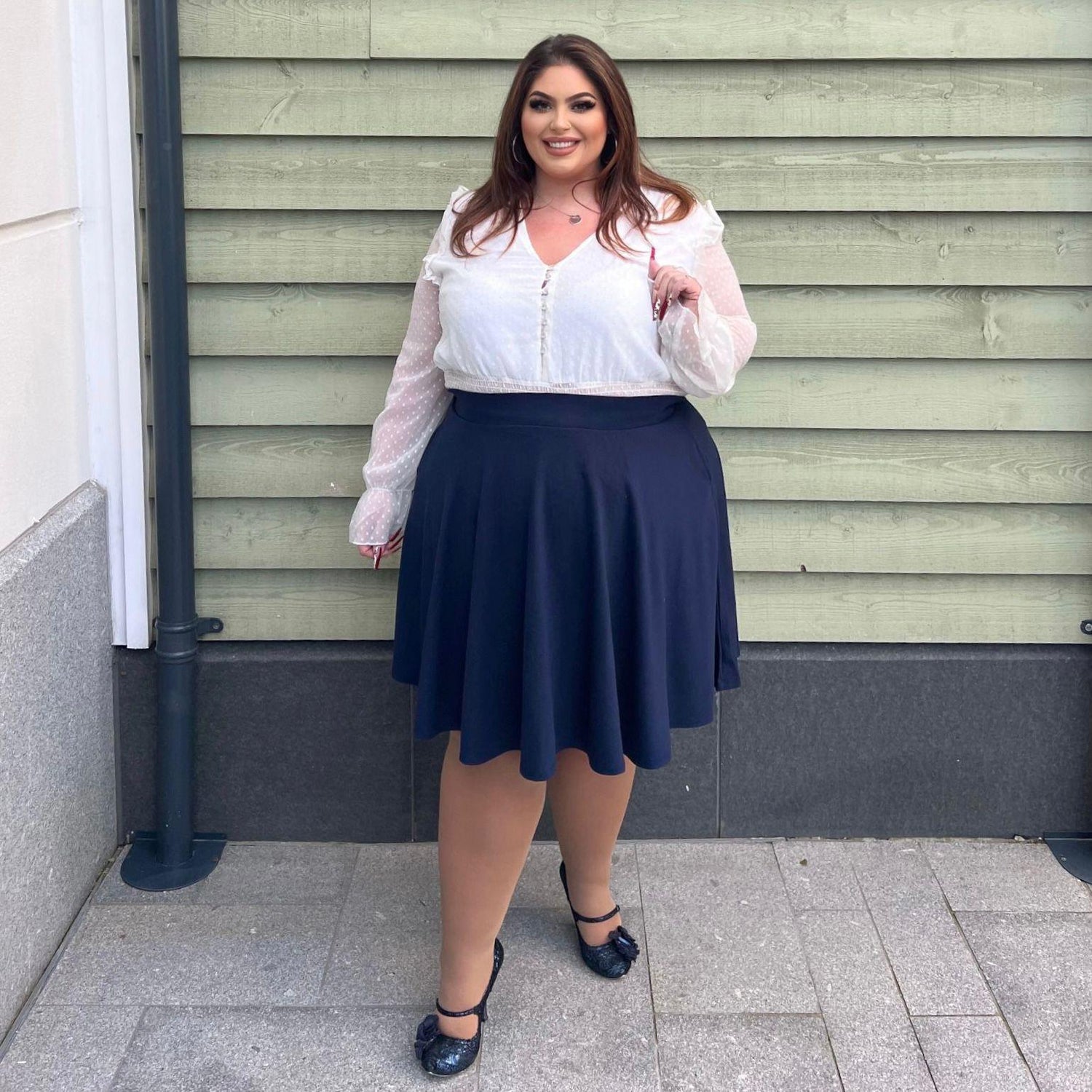 Falda Flare - Azul marino