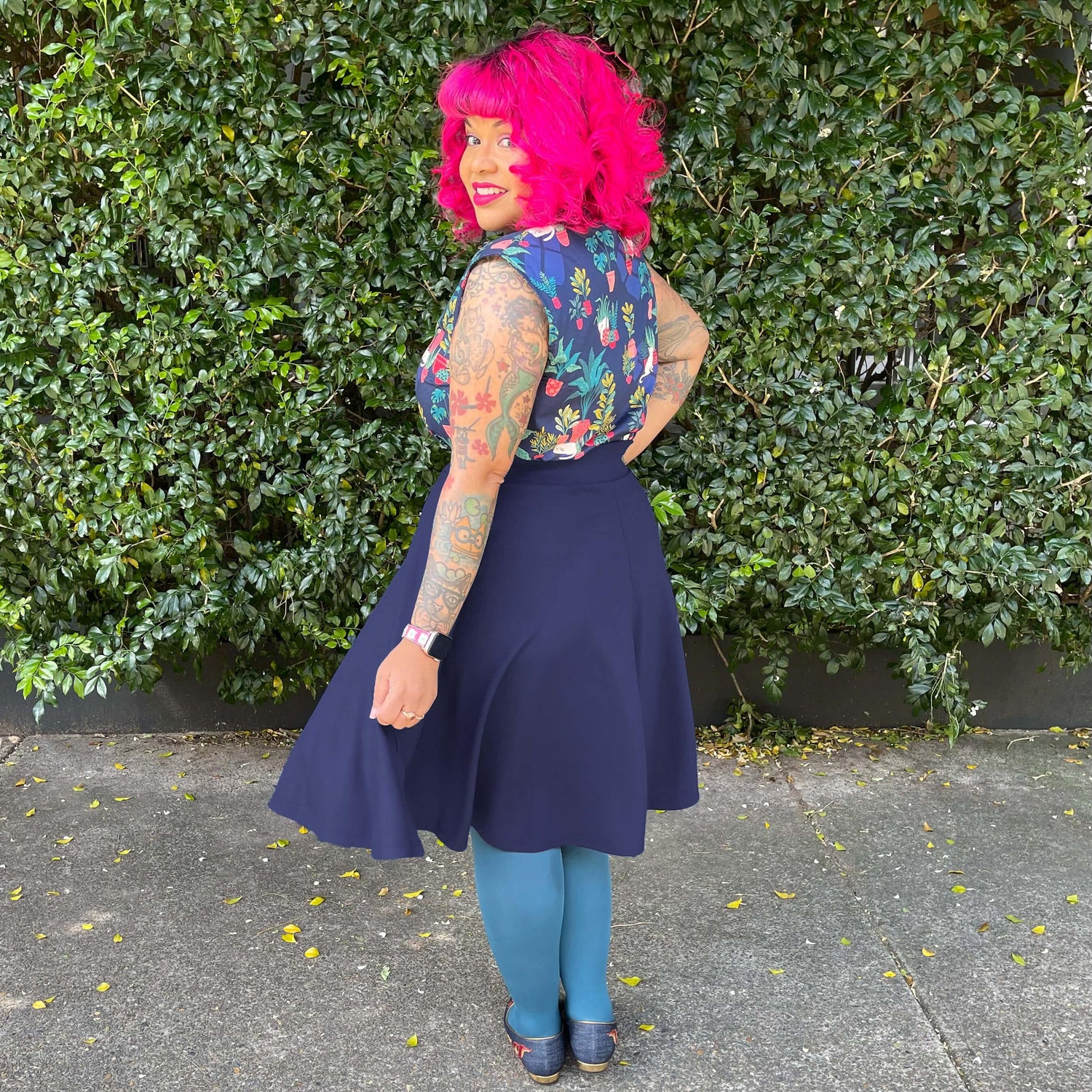 Falda Flare - Azul marino