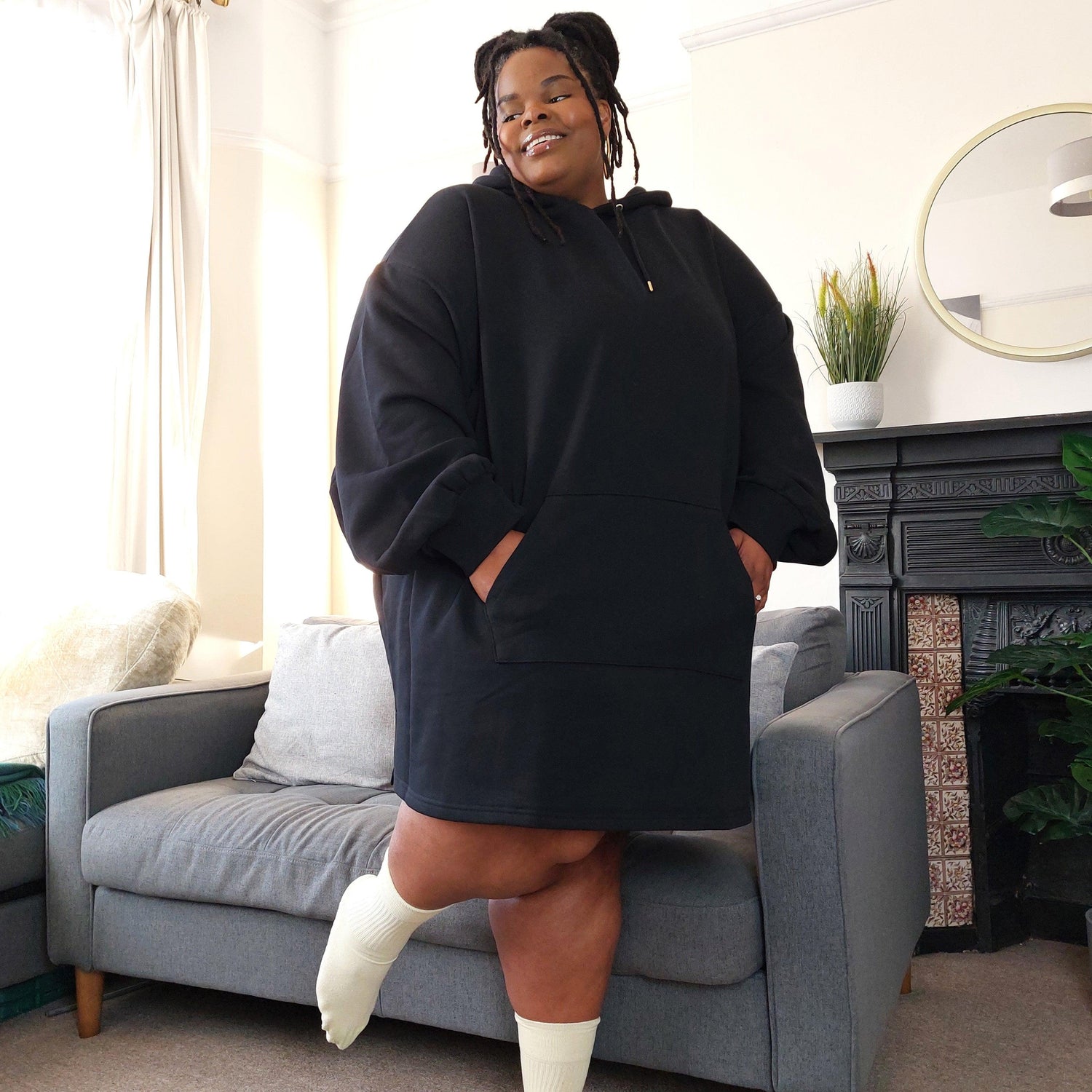 Sudadera con capucha de algodón orgánico - Negra