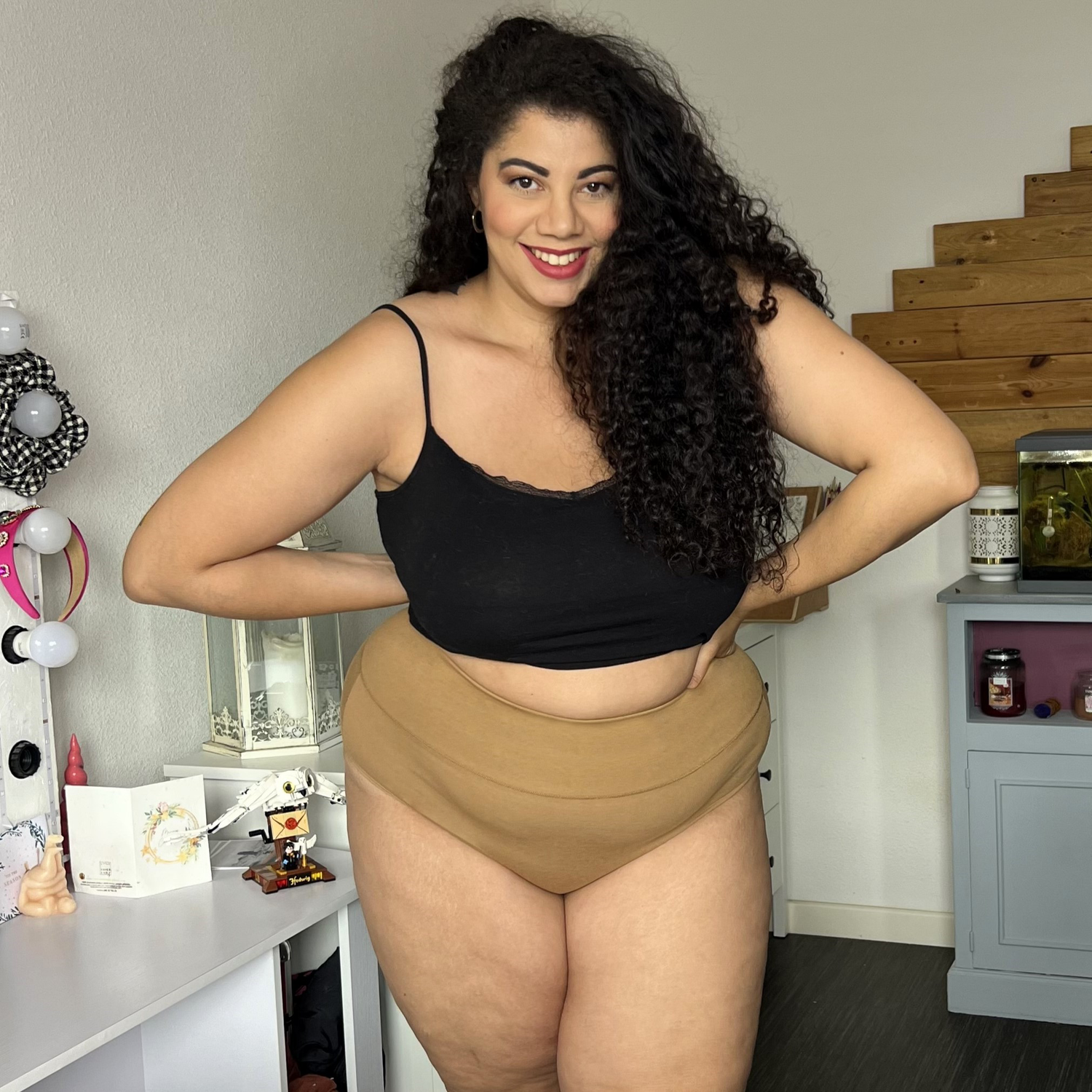 Culotte intégrale en coton biologique - Caramel