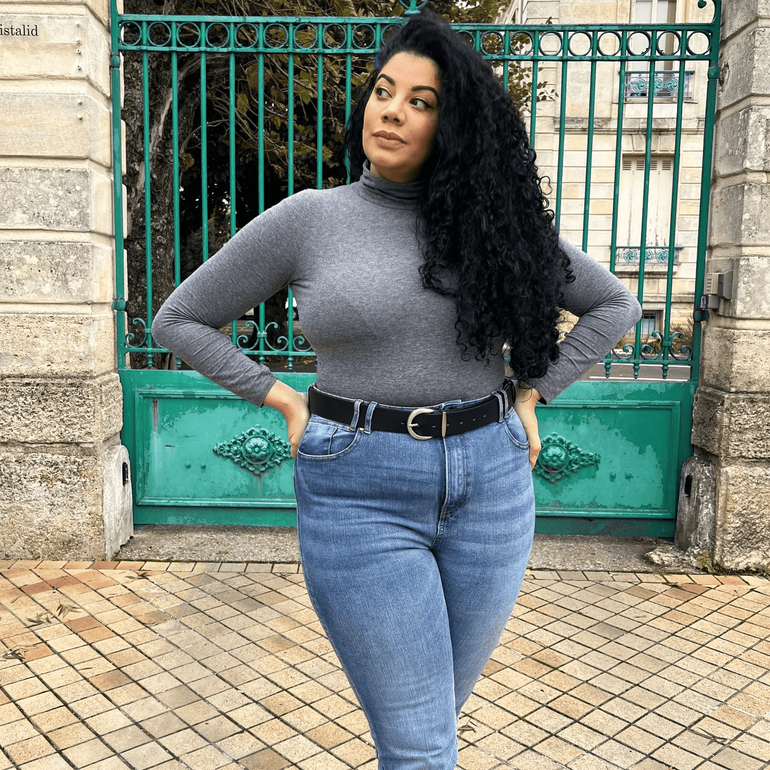 Ceinture en cuir végétalien - Argent