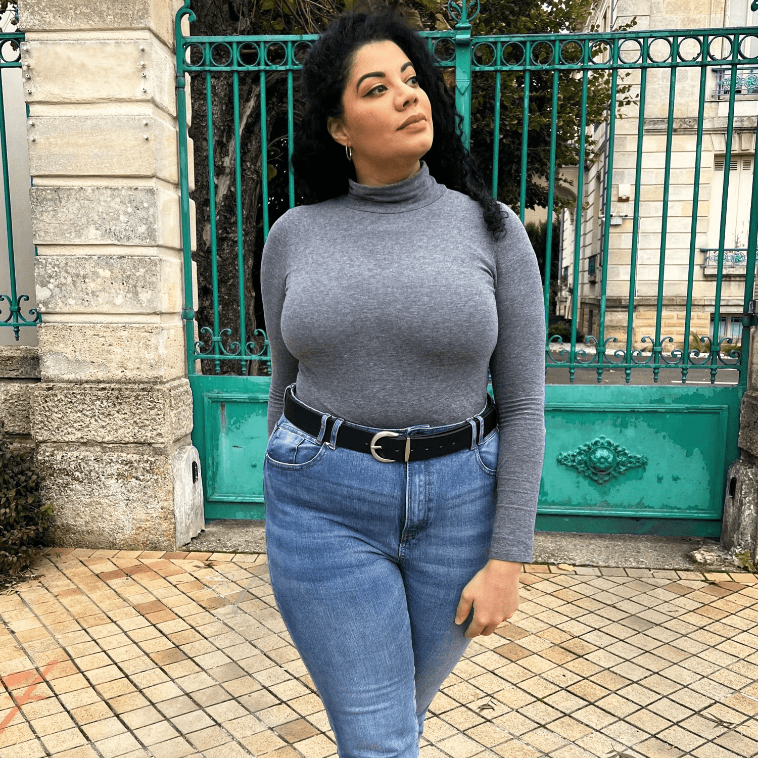 Ceinture en cuir végétalien - Argent