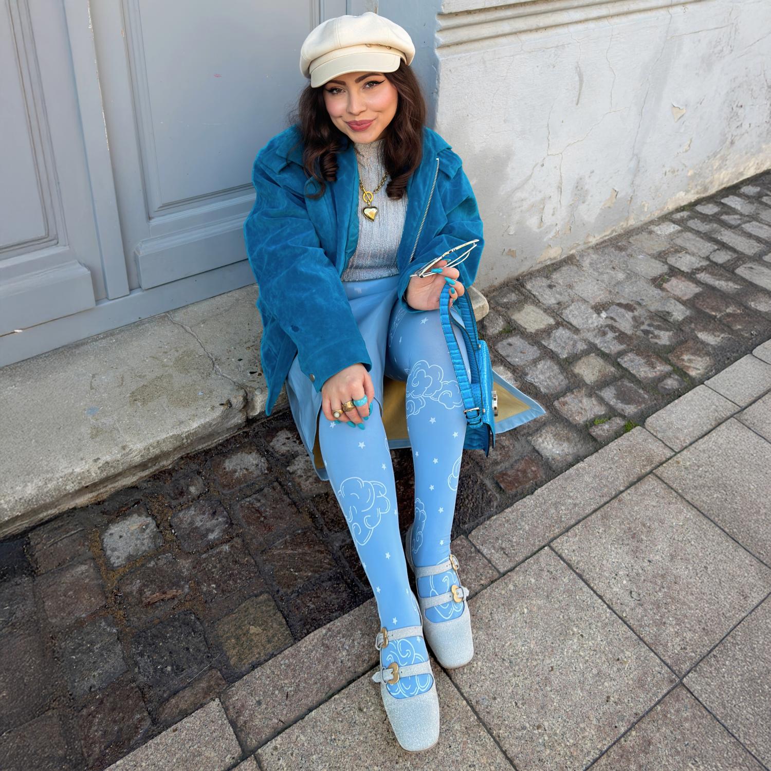 Collants opaques 80 deniers - Nuage gravé sur bois