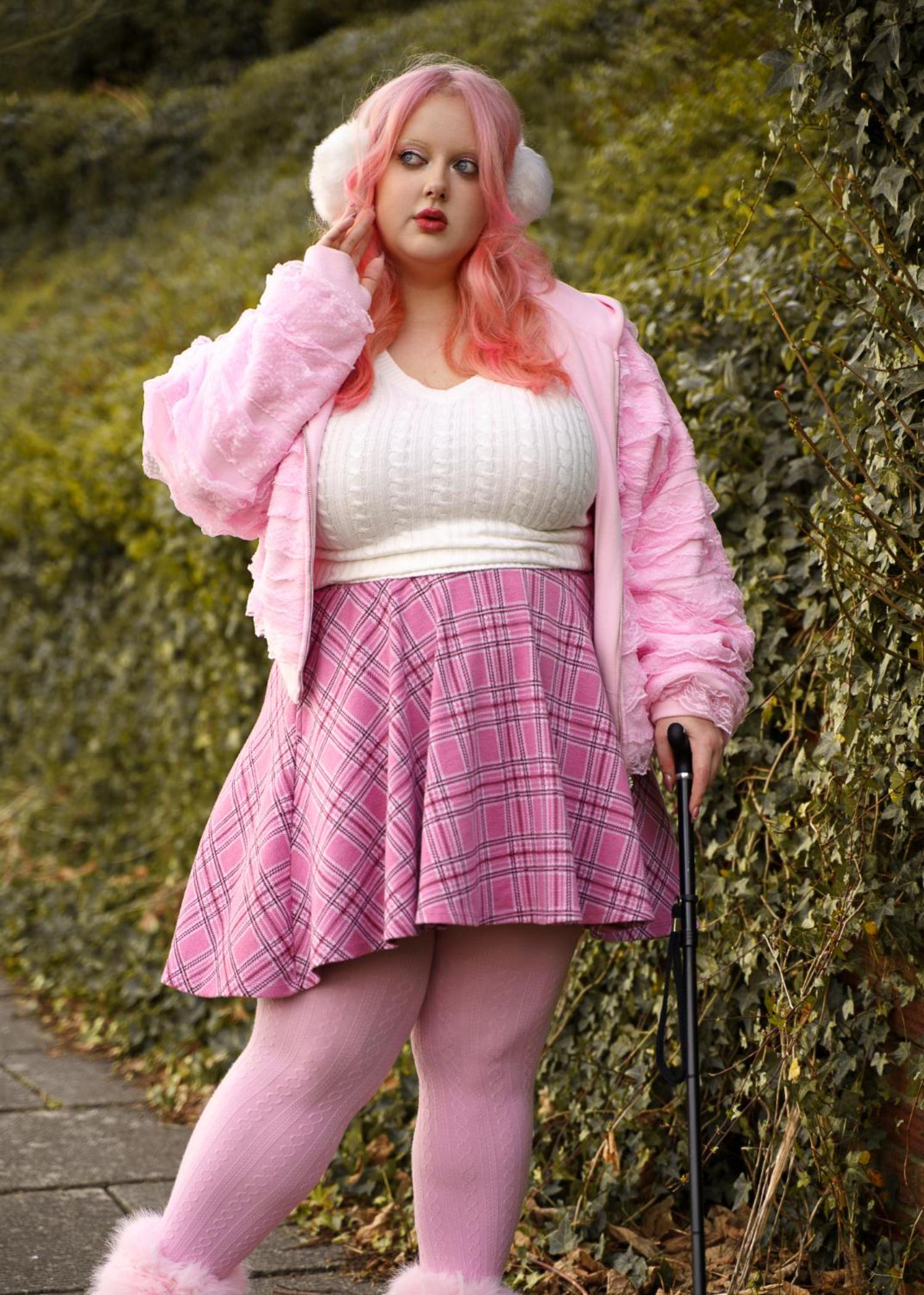 Collants en laine tricotés à mailles torsadées Grannies - Piglet (V2)