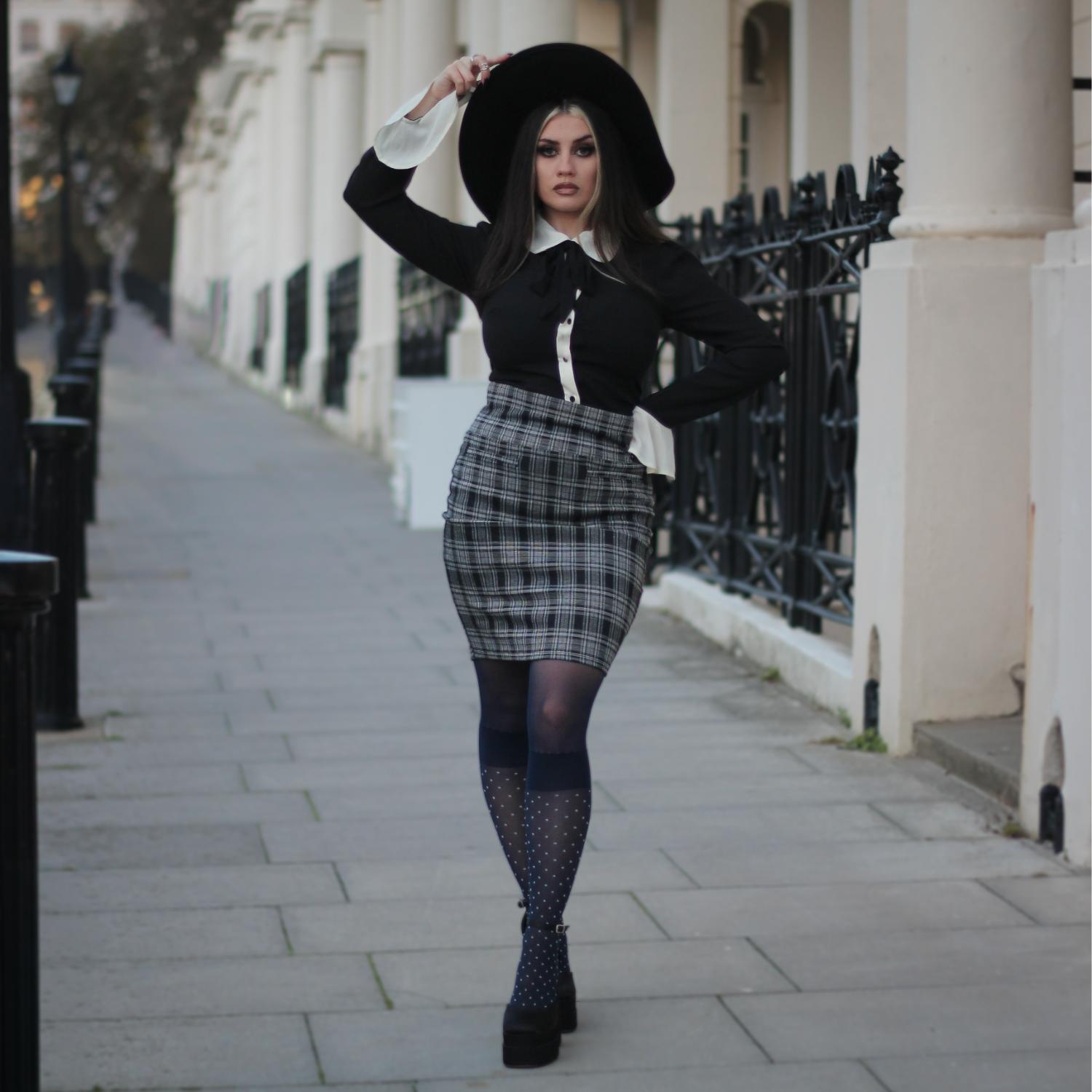 Collants en fausse chaussette Seoul Chic - Marine