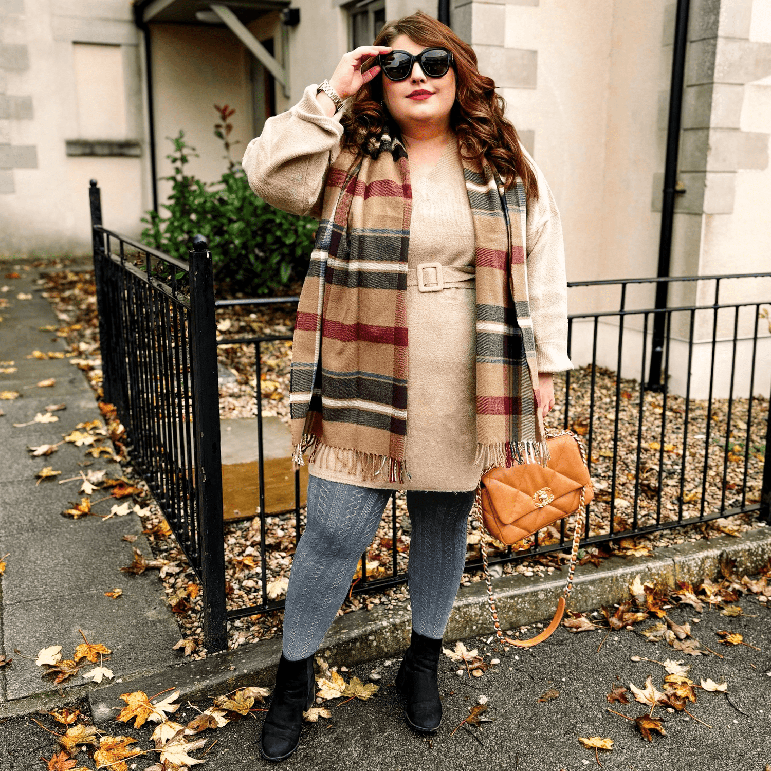 Collants en laine à maille torsadée Grannies V2 - Slate