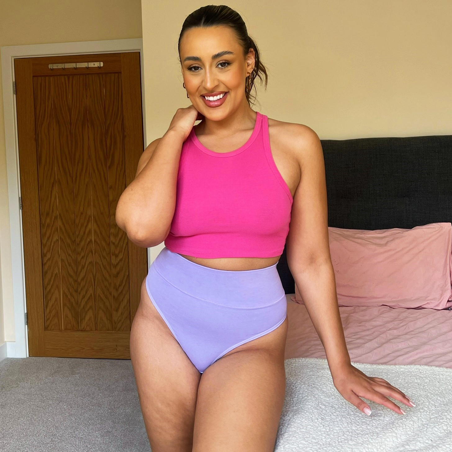 Culotte haute en coton biologique - Cassis de Violet