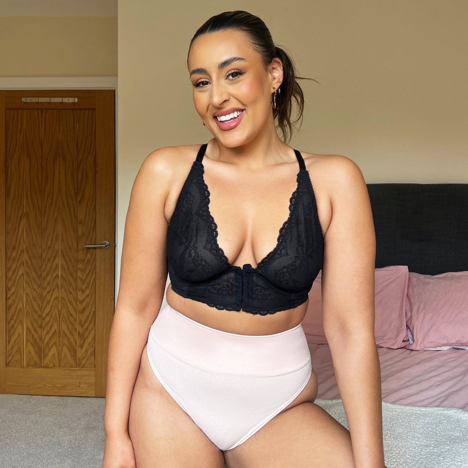 Culotte super haute en coton biologique - Ballet Pink