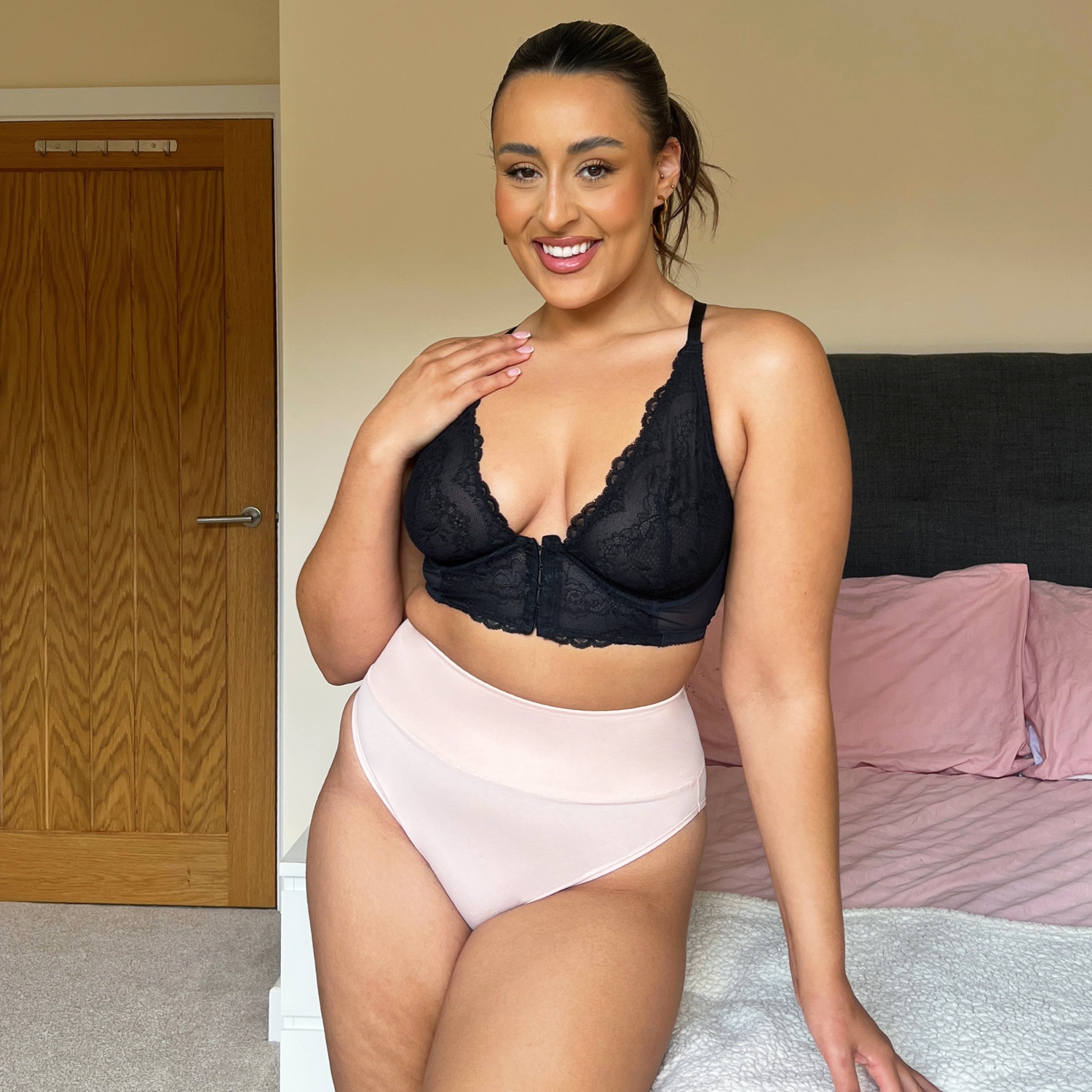 Culotte super haute en coton biologique - Ballet Pink