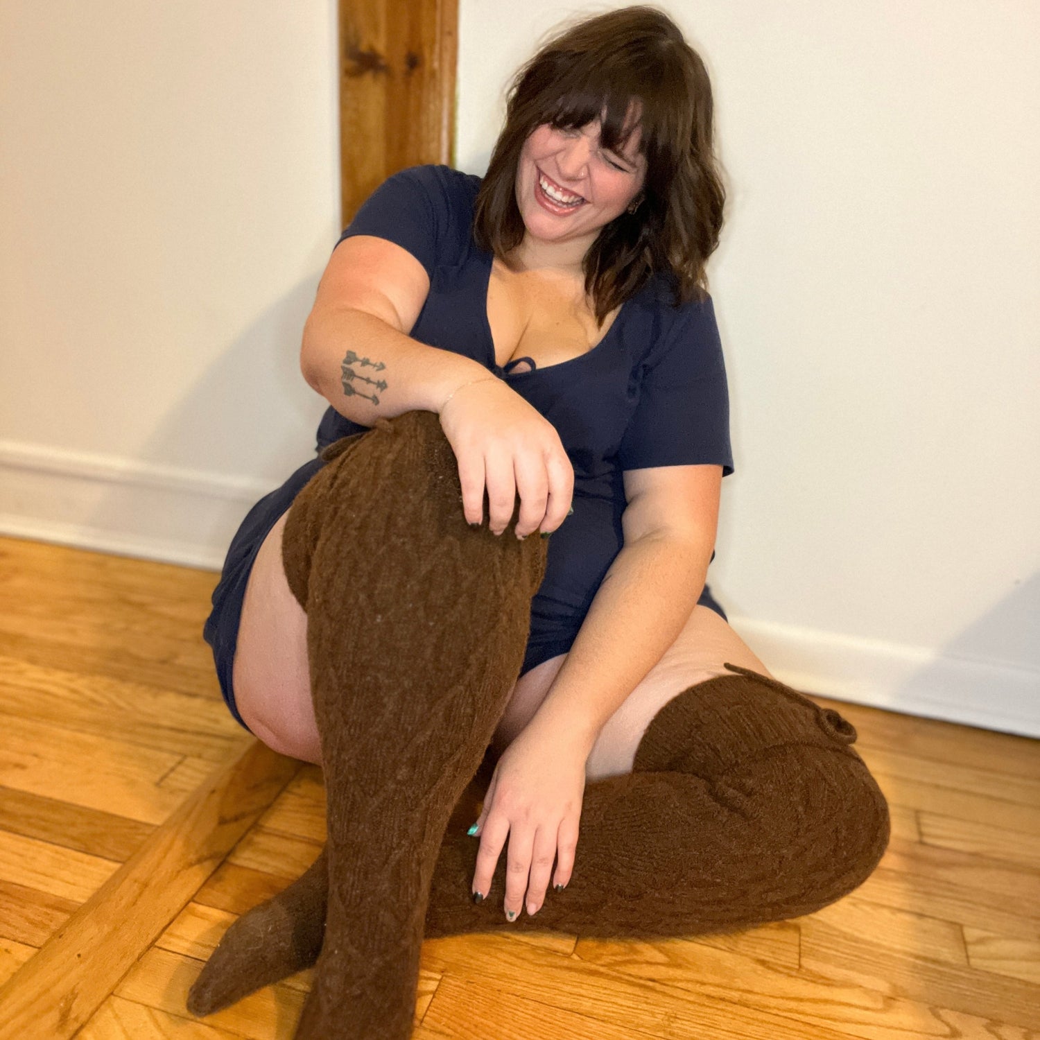 Chaussettes à hauteur de cuisse - Chocolat chaud