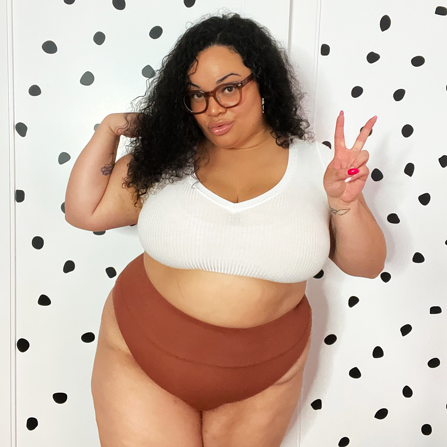 Culotte à jambe haute en coton biologique - Root Beer