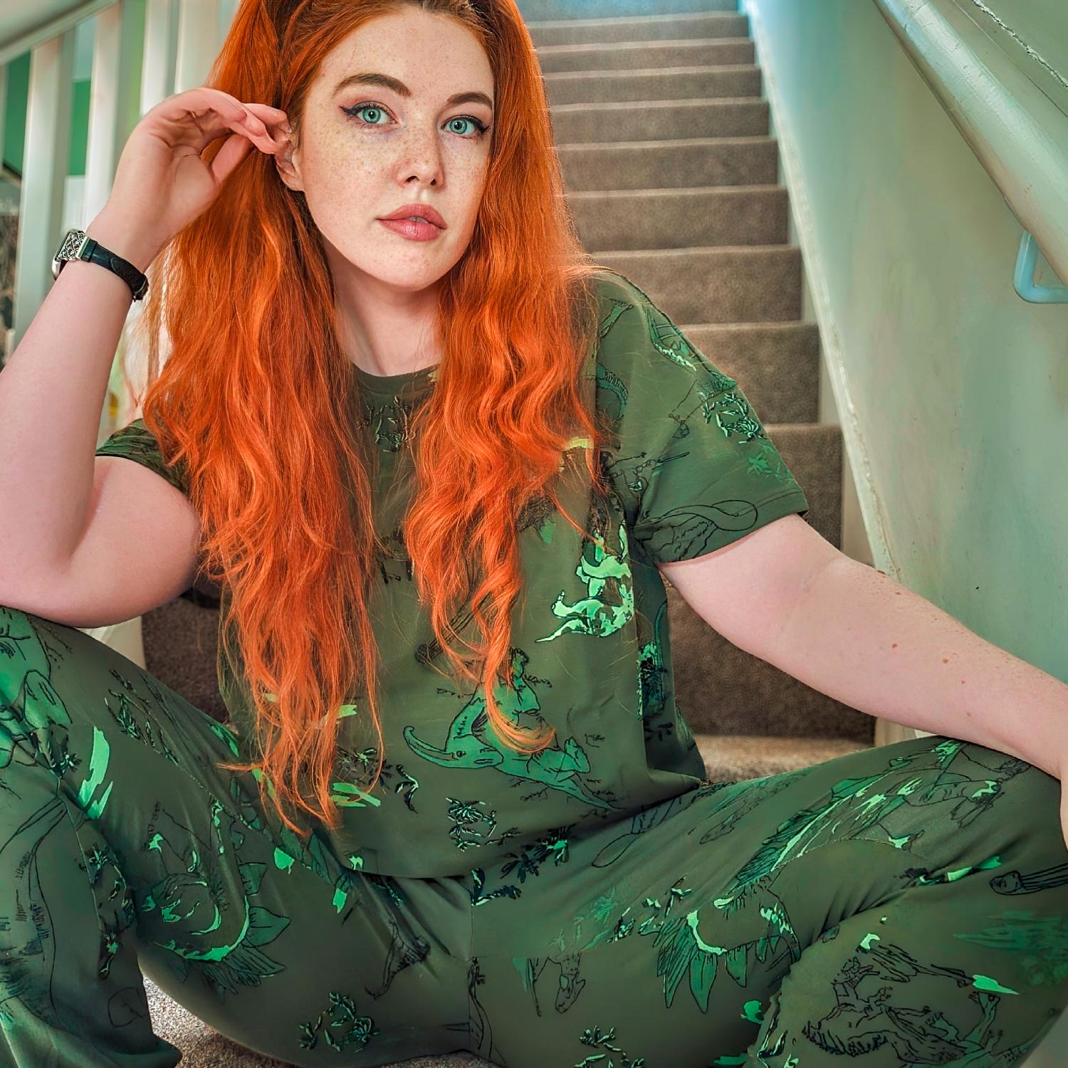 Bas de pyjama en coton biologique - Dino