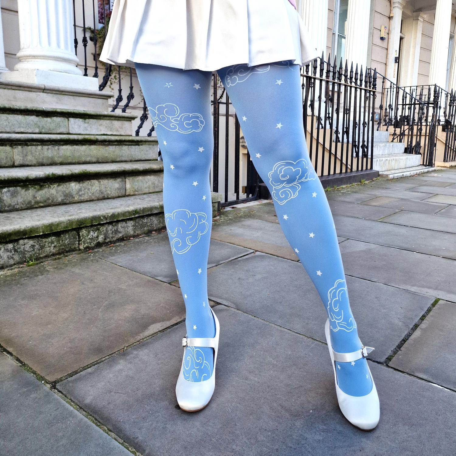 Collants opaques 80 deniers - Nuage gravé sur bois