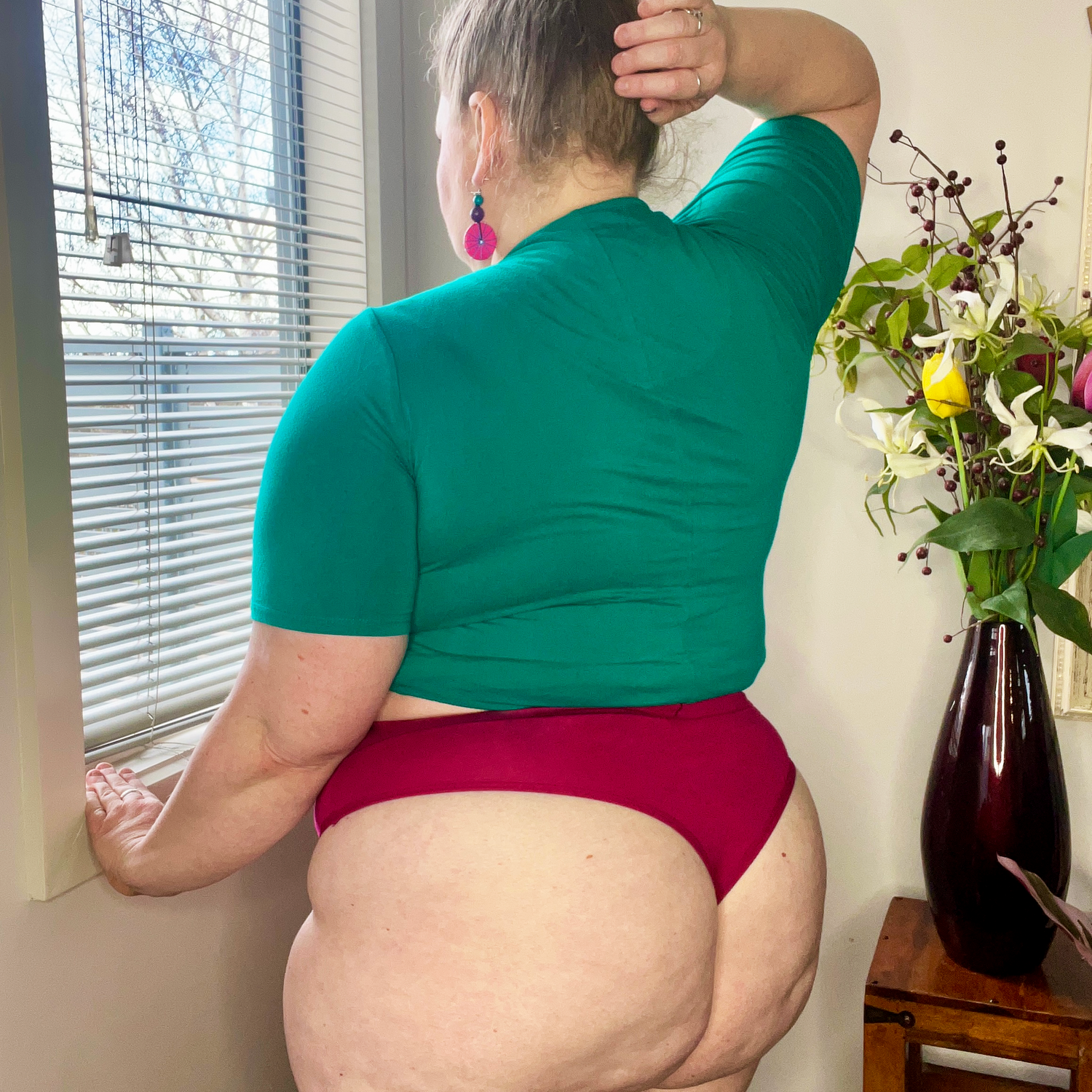 Culotte à jambe haute en coton biologique - Raspberry Pie