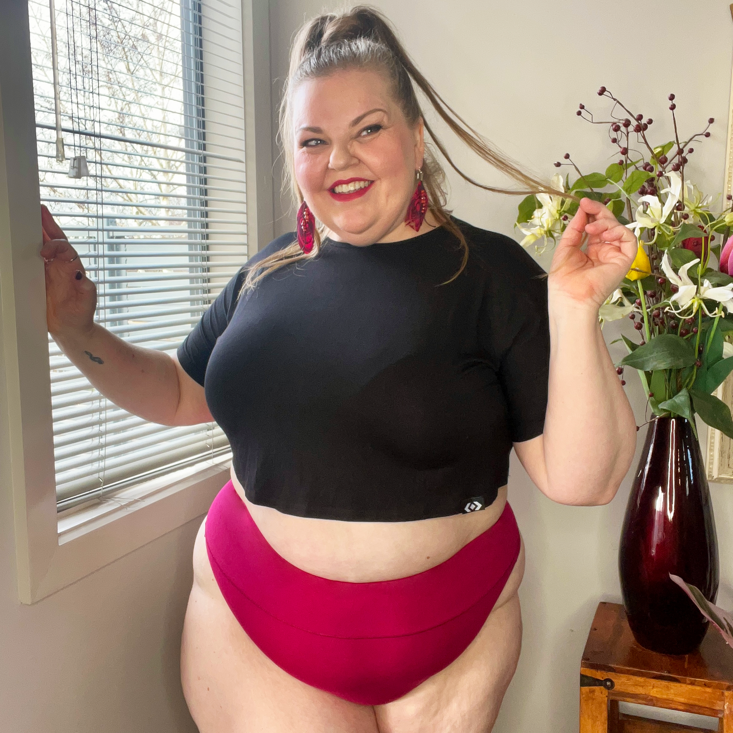 String en coton bio - Framboise