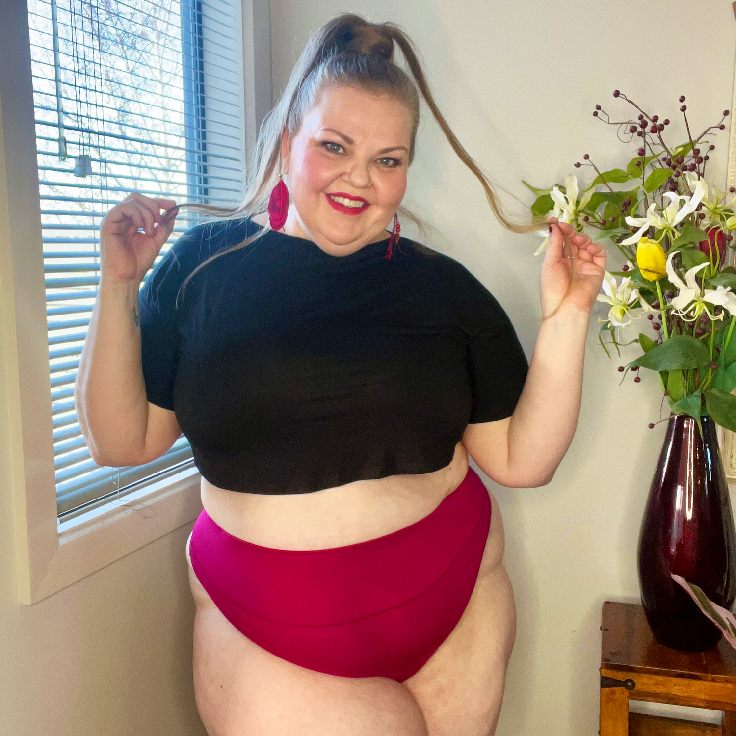 String en coton bio - Framboise