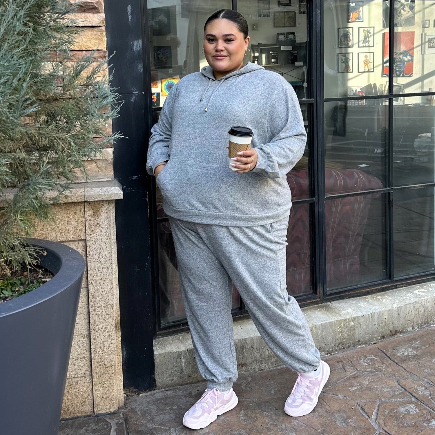 Sweat à capuche - Gris Marl