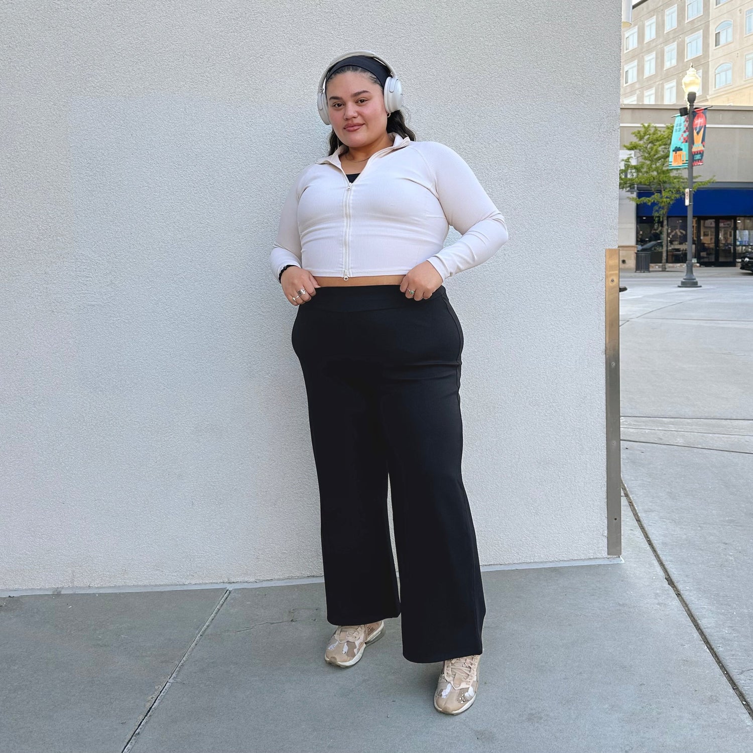 Squat-Proof Wide Leg Leggings - Noir