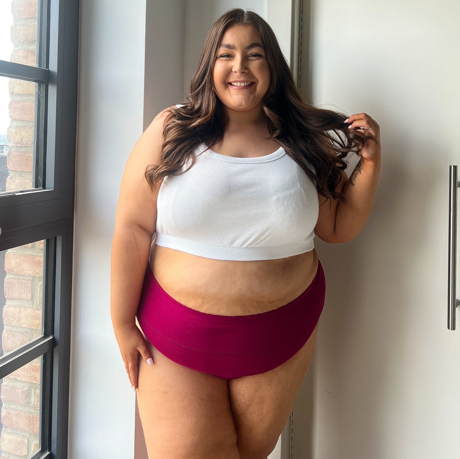 String en coton bio - Framboise