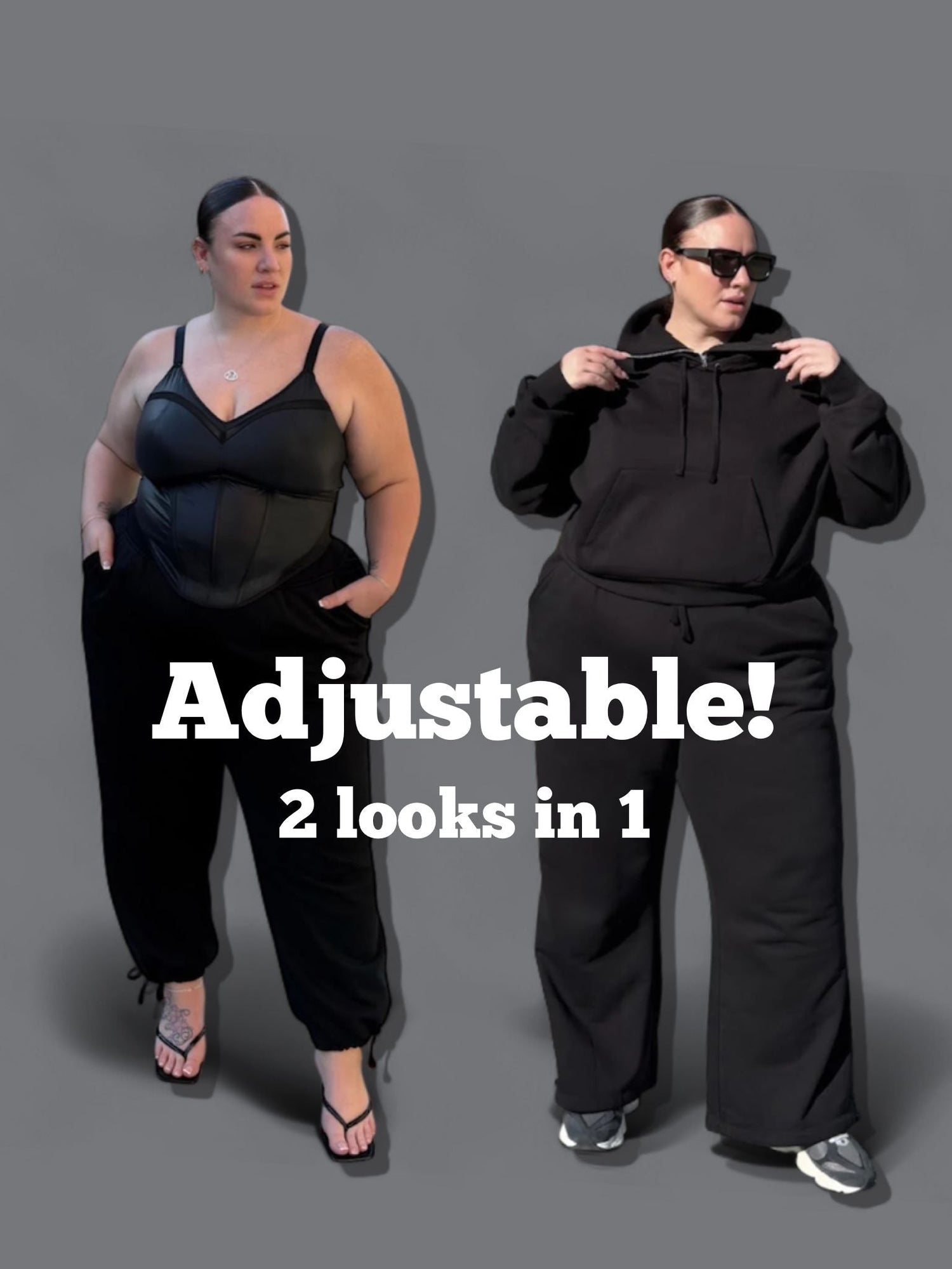 Pantalon de jogging ajustable en coton biologique - Noir